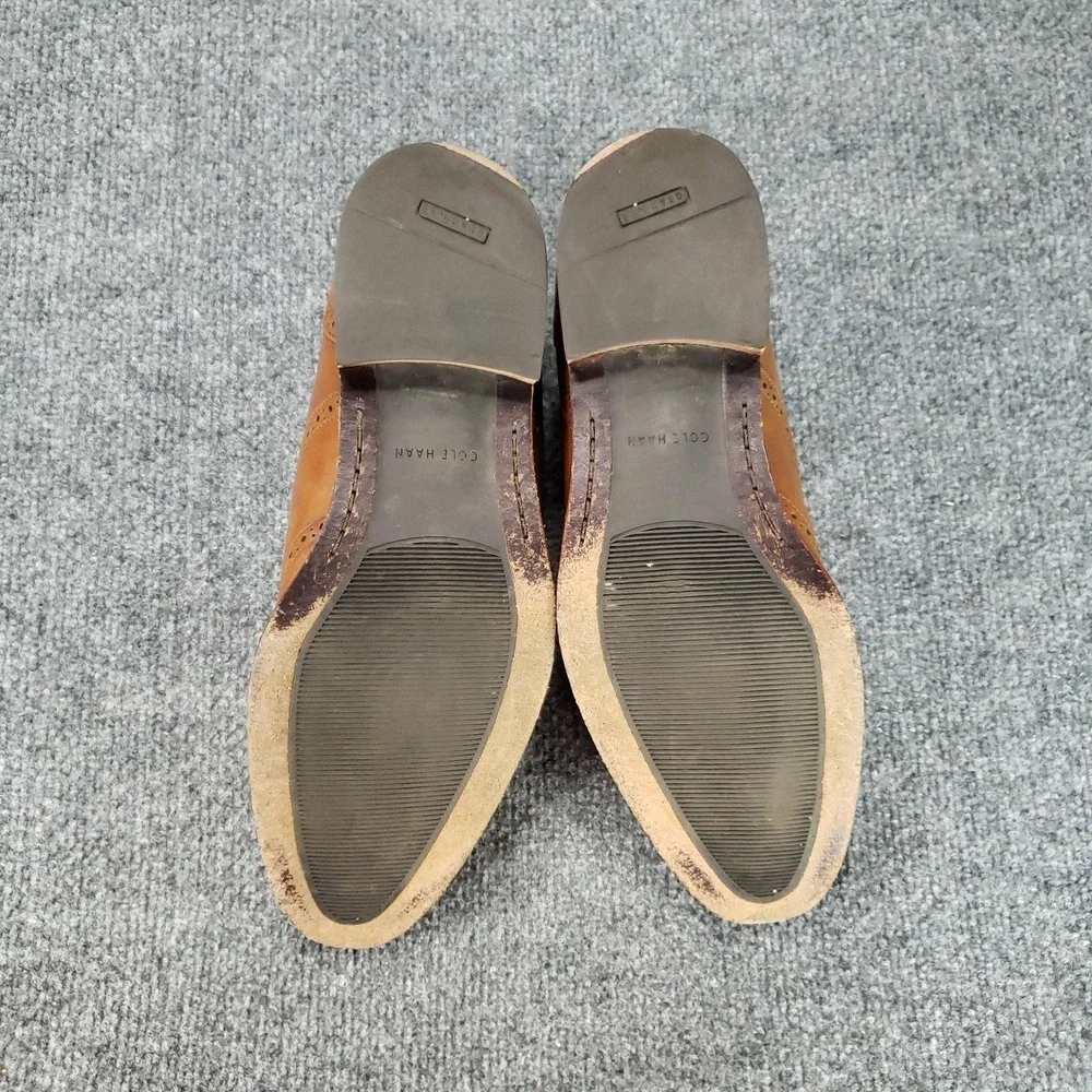 Cole Haan Grand.OS Shoes Mens Size 10.5 Brown‎ Leather Wingtip Dress Oxford